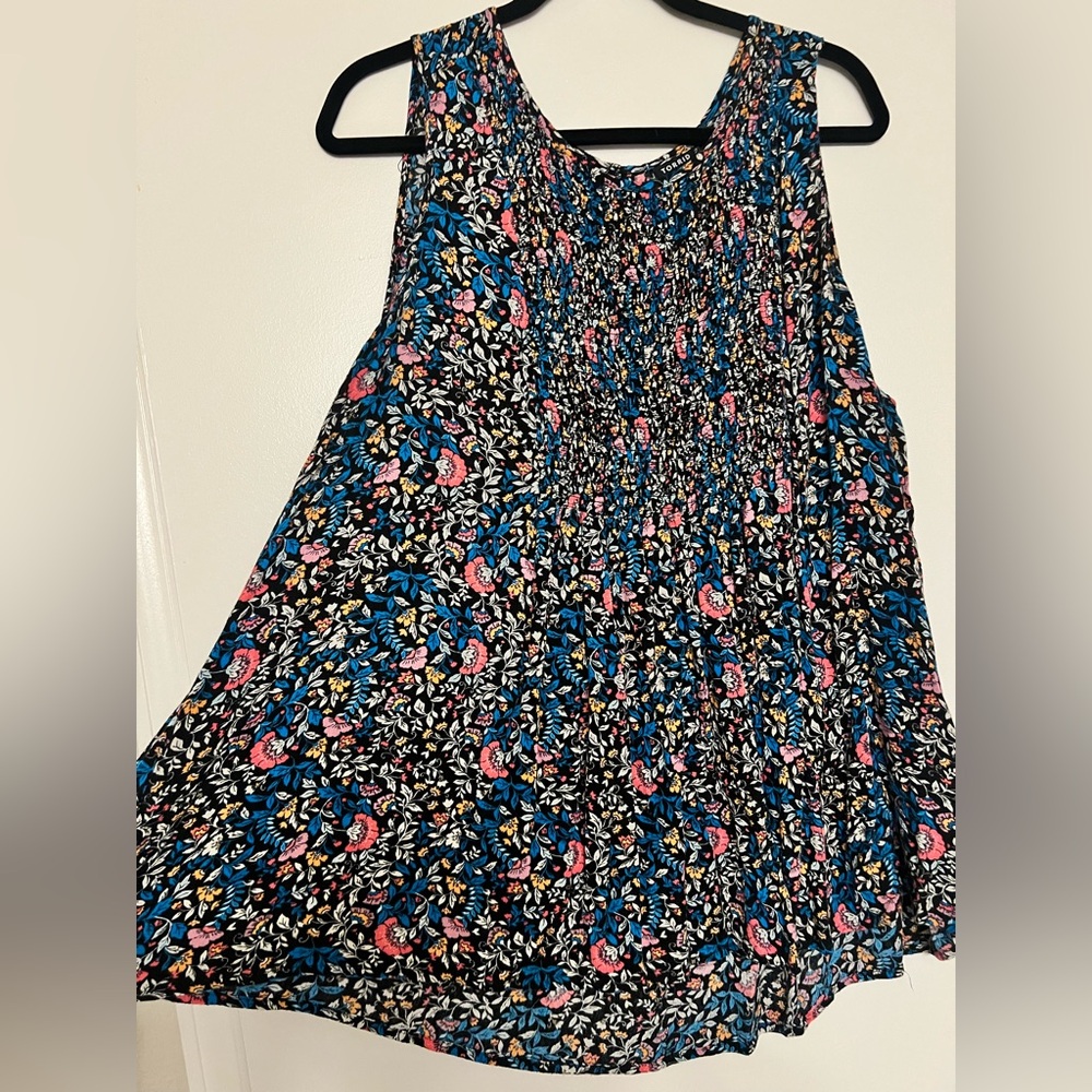 Torrid Floral Print Blouse - Black, Blue, Pink
